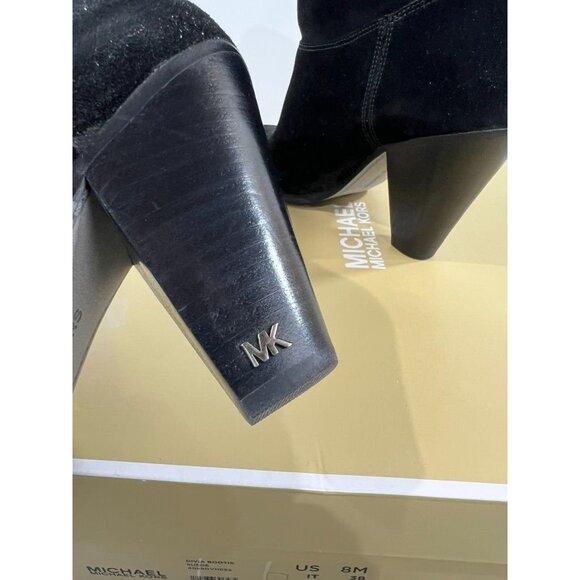 Michael Kors Divia Bootie Black Suede High Heel Boots Women's Sz. 8 US 38 EU - Picture 6 of 9